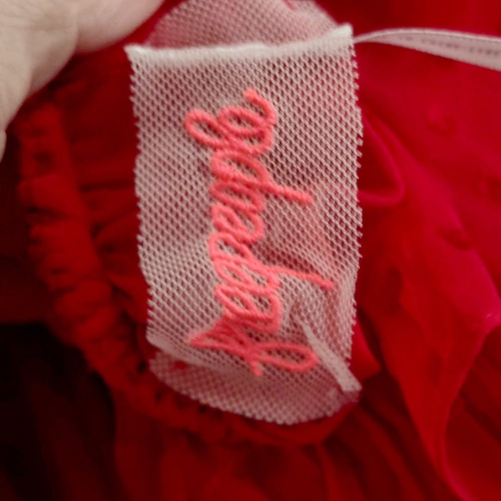 FREE PEOPLE Red Swiss Dot “Dotty” Mini Dress Size XS - Picture 8 of 10